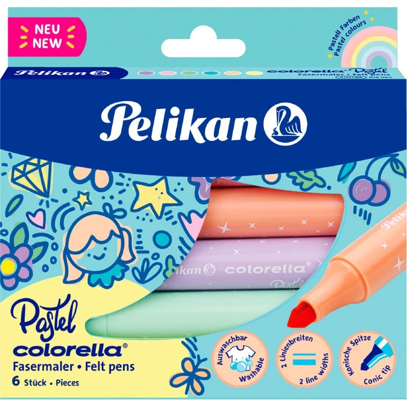 Pelikan Colorella Pastell Farvetuscher (Vandbaseret) 6 Farver