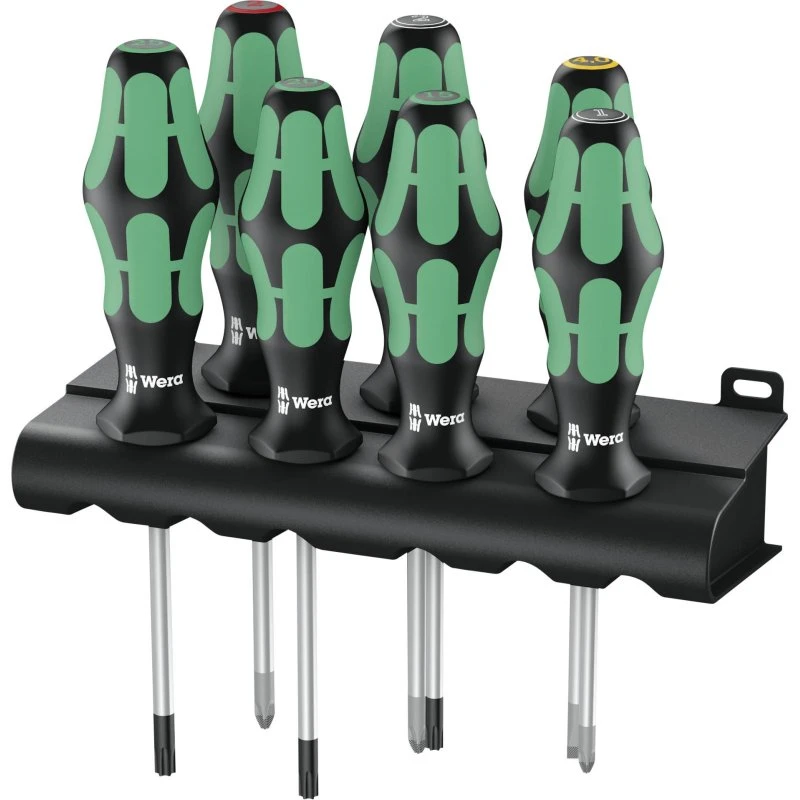 Wera 367/6 TORX® BO Kraftform Plus Skruetrækkersæt med Rack, 6 Dele