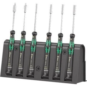 Wera 2069/6 Kraftform Micro Skruetrækkersæt med Rack, 6 dele