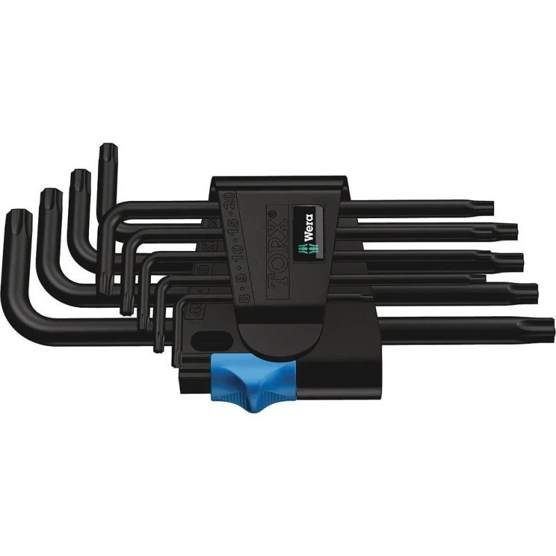 Wera 967 L/9 Torx L-nøglesæt med Hold Funktion, BlackLaser, 9 dele