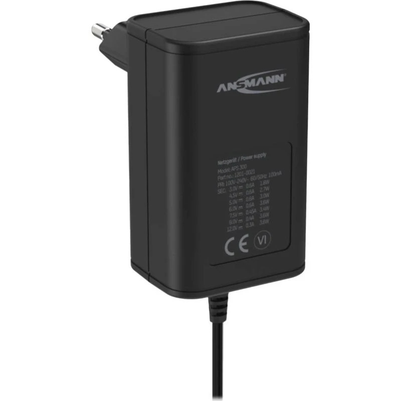 Ansmann APS 300 3,6W Strømforsyningsadapter, sort