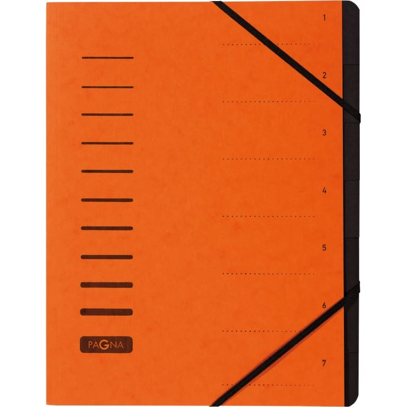 Pagna Office Orange Klassificeringsmappe A4, 7 rum