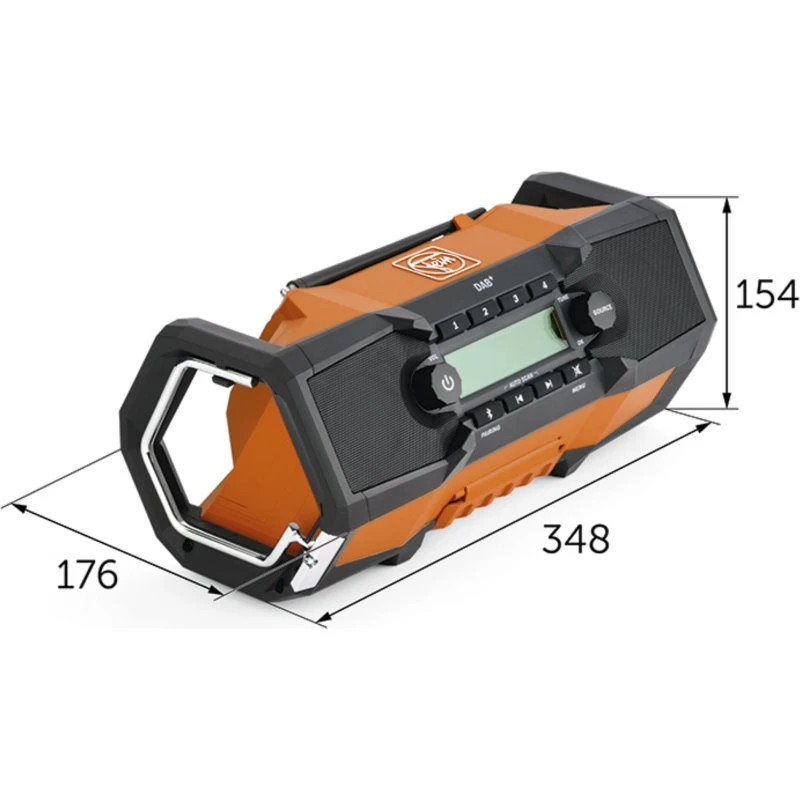 FEIN ARAD 18 BC AS Bærbar Radio, 18V, Sort/Orange
