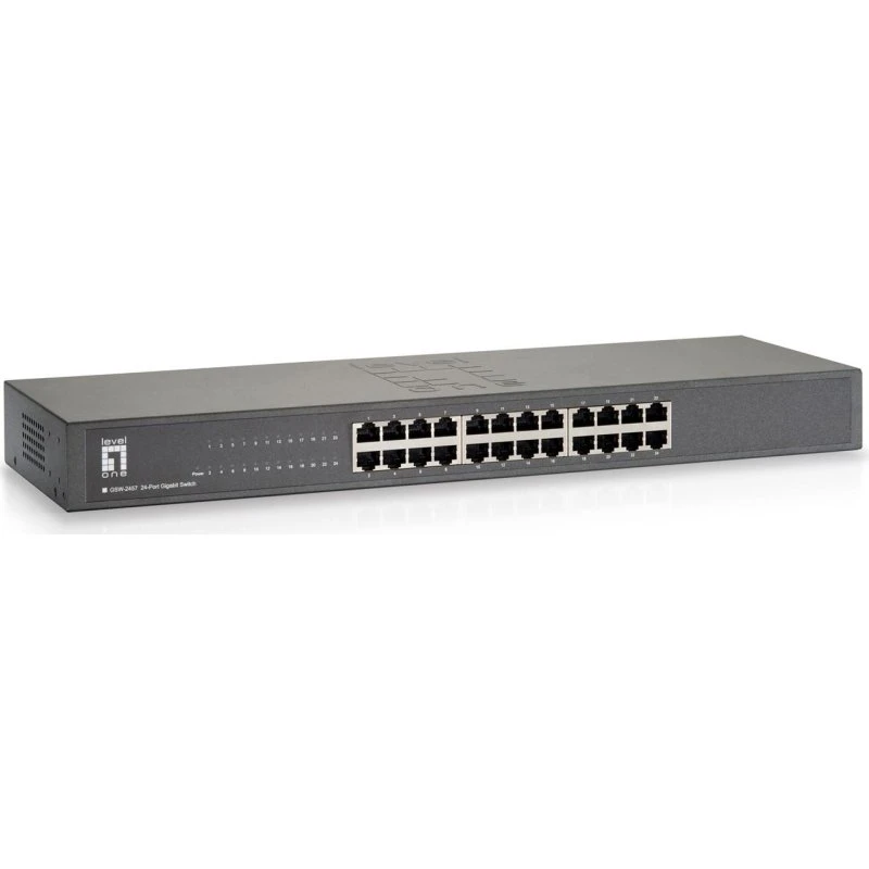 LevelOne GSW-2457 24-port Gigabit-switch, rackmonterbar