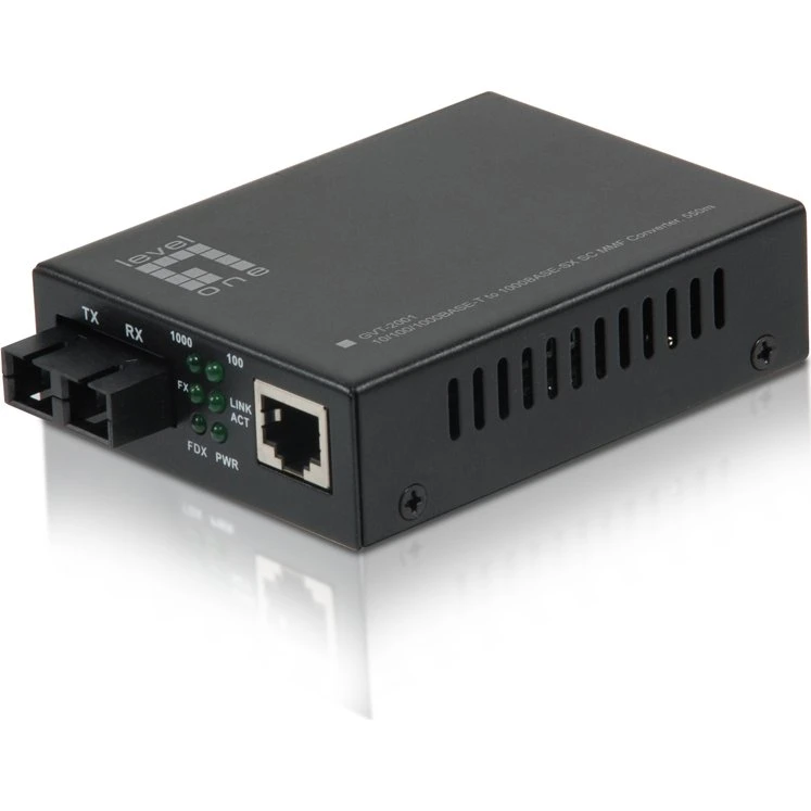 LevelOne GVT-2001 1GbE Fibermedieomformer, RJ-45/SC, 550m
