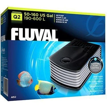 Fluval Q2 Luftpumpe (126.0026) – Støjsvag, kraftfuld, til akvarier op til 600 liter