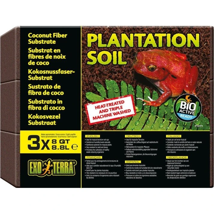 Exo Terra Plantation Soil 3 x 8,8L - Tropisk kokossubstrat
