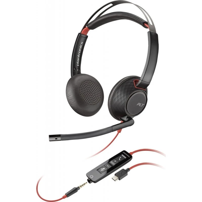 Poly Blackwire 5220 MS Teams USB-C Headset, Sort