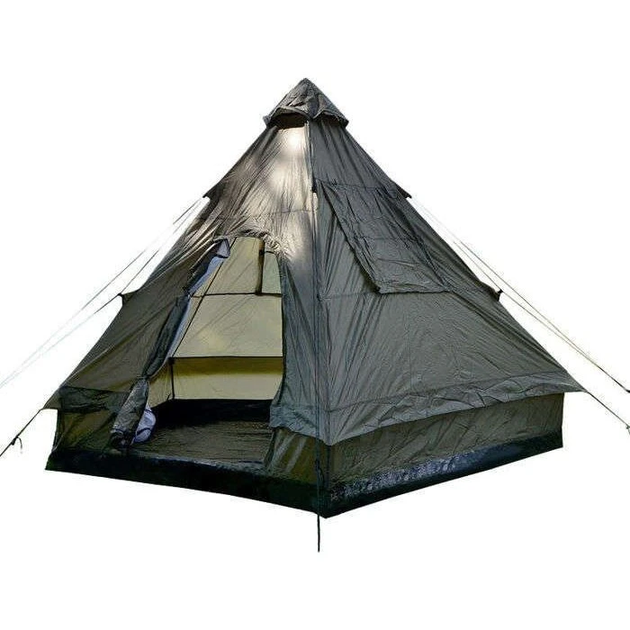 Mil-Tec 4-personers Tipi/pyramide telt, olive