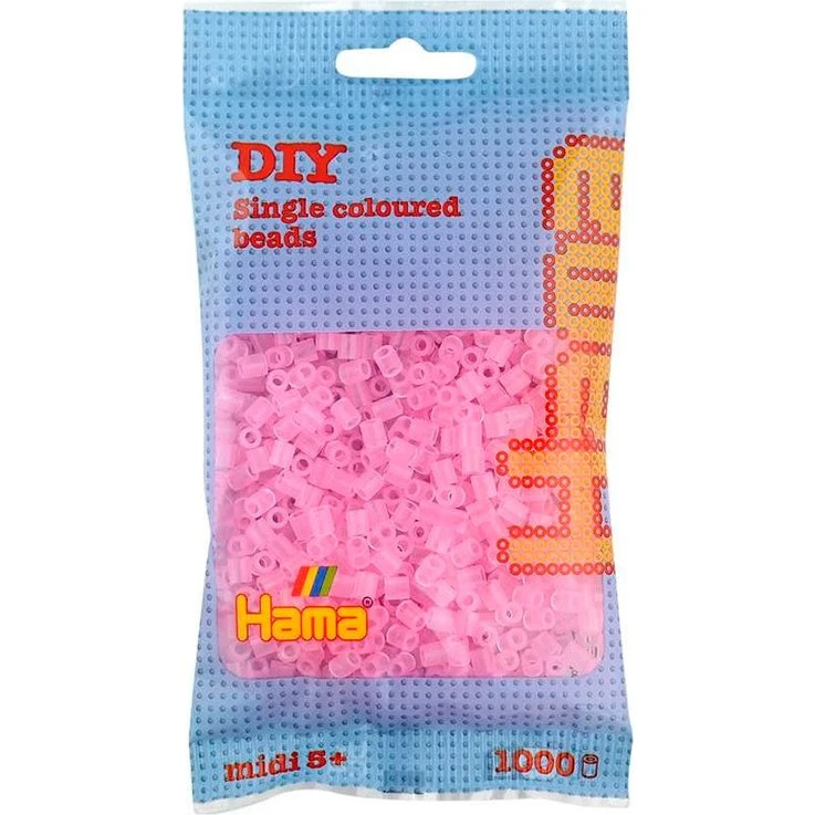 Hama Midi Perler 1000 stk Transparent Pink