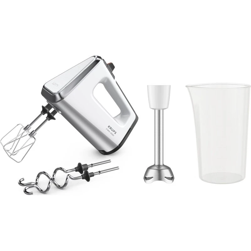Krups GN 9121 3 9000 Deluxe Håndmixer 750W Hvid/Sølv