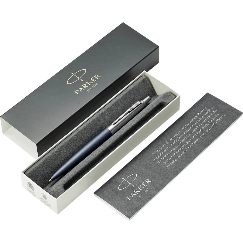 Parker Jotter XL Mat Blå Kuglepen med Krom Detaljer, Medium Spids, Blå Blæk