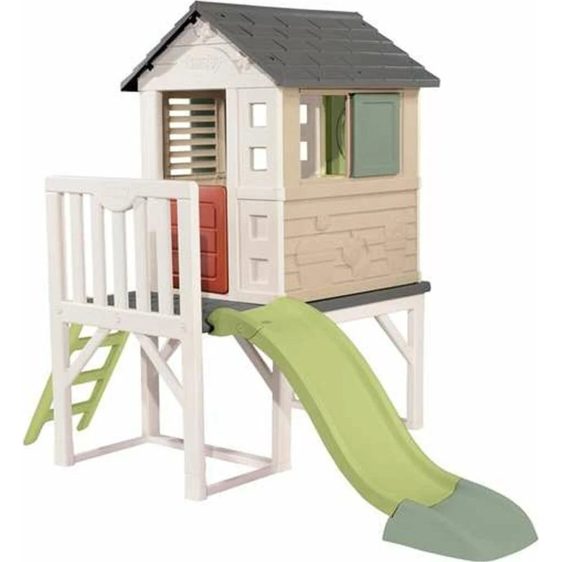 Smoby Børnehus på stolper med rutsjebane, 2+