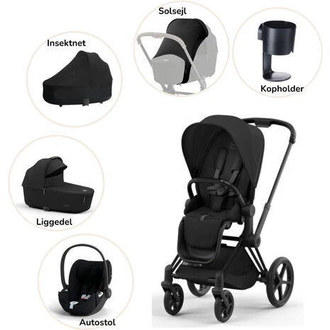 Cybex e-Priam 4-i-1 klapvognsæt m. Cloud T i-Size & Base T