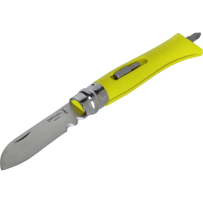 Opinel No. 9 Foldbar Lommekniv med Bitssæt – Gul