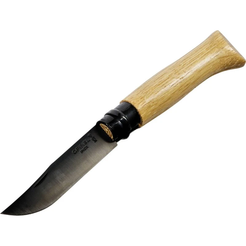 Opinel No. 8 Foldbar Lommekniv, sort blad, 8,5 cm