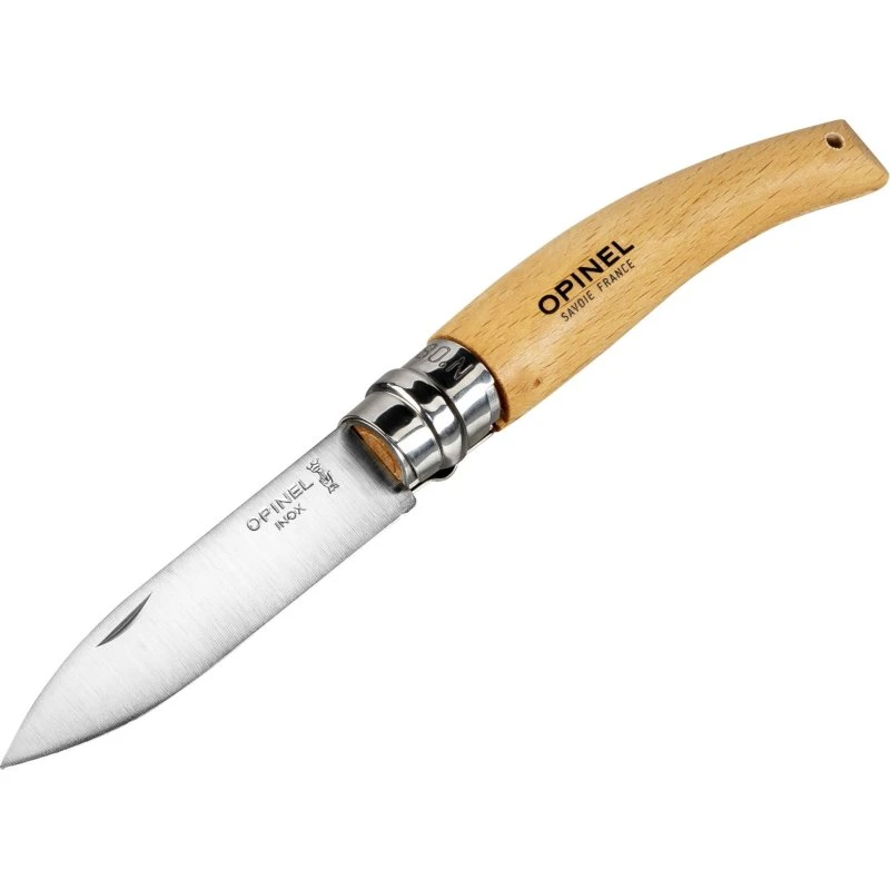 Opinel Garden N°08, 8,5 cm, bøgetræ, lysegult til pink håndtag