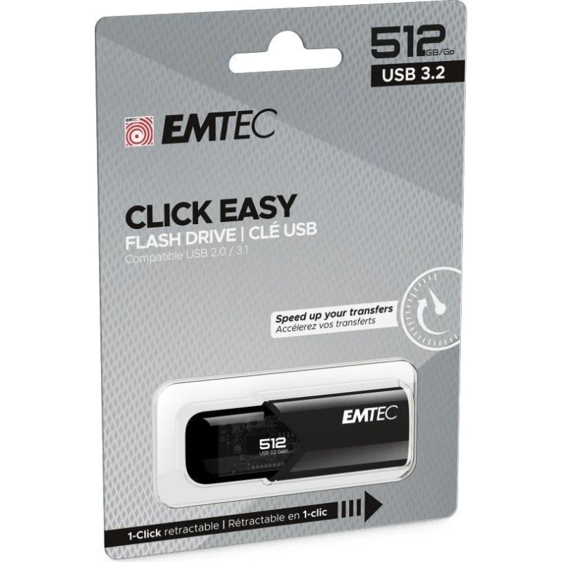EMTEC Click Easy B110 512 GB USB 3.2 Gen 2 Sort