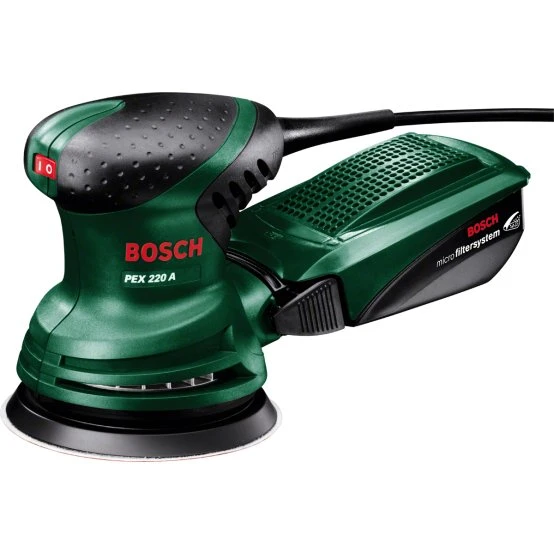 Bosch PEX 220 A 220W Sliber, 12,5 cm, Sort/Grøn