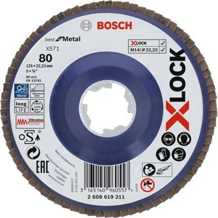 Bosch X-LOCK X571 Flapdisk 125 mm, Metal