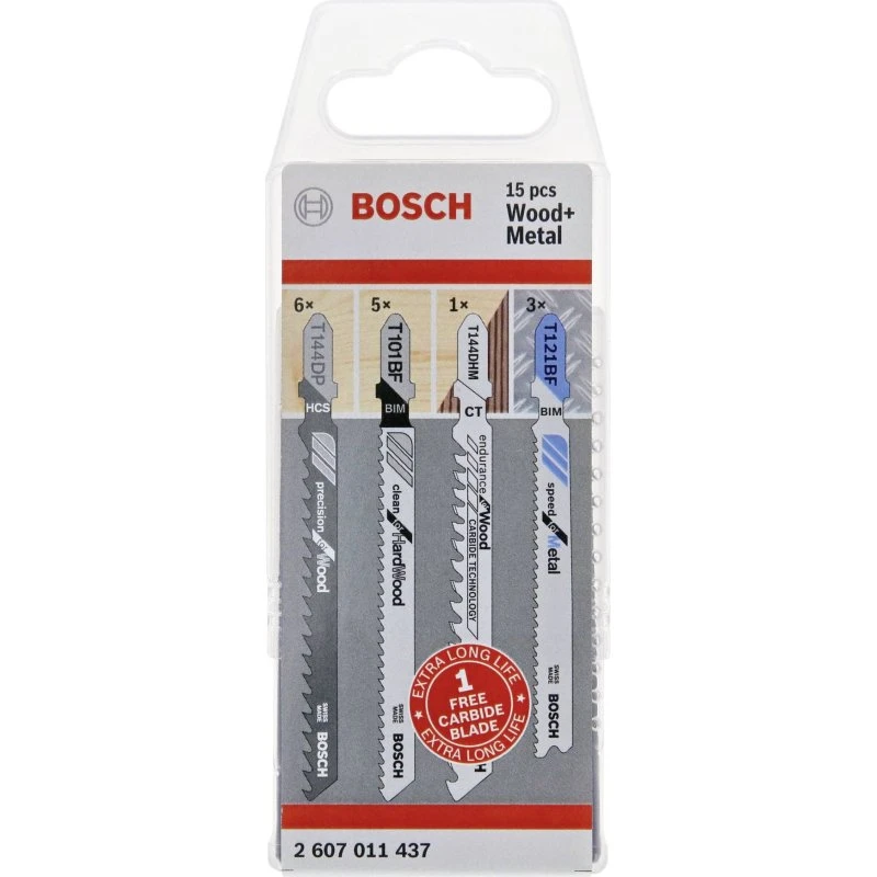 Bosch JSB Wood & Metal-pakke, 15 dele