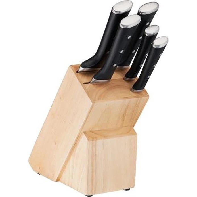 Tefal Ice Force Knivsæt med Træblok, 5 dele