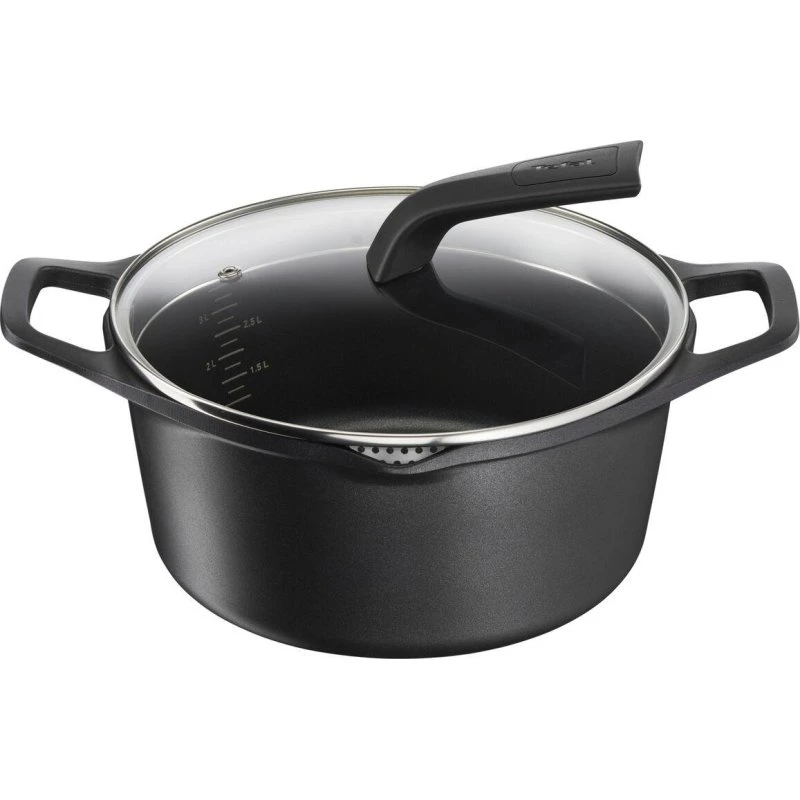 Tefal Robusto Gryde med Låg, 24 cm, Sort