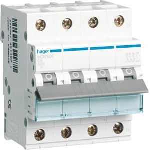 Hager 13A 3P+N C-karakteristik automatsikring hvid