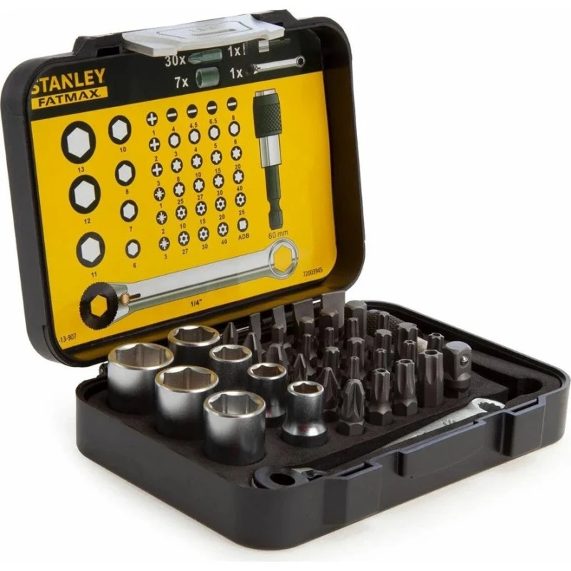 Stanley STA113907 1/4" Bit- og Topnøglesæt, 39 dele