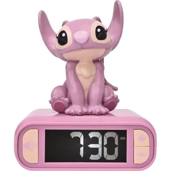 Lexibook Disney Stitch Engle-natlys-vækkeur, lyserød, RL800D1
