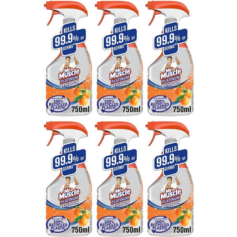 Mr Muscle Platinum Antibacterial Baderumspray Mandarin 6x750 ml