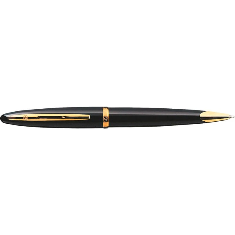 Waterman Carène Black Sea Kuglepen, Sort & 23k Guld, Medium, Blå Blæk
