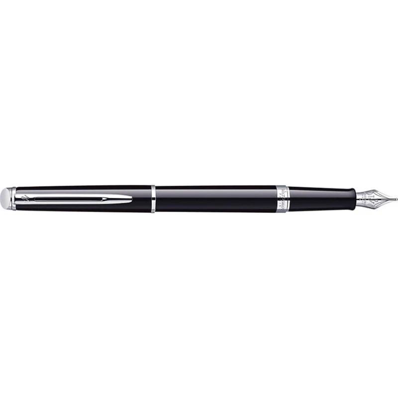 Waterman Hémisphère Fyldepen, Sort, Med Krom Trim, Medium Nib, Blåt Blæk, Gaveæske