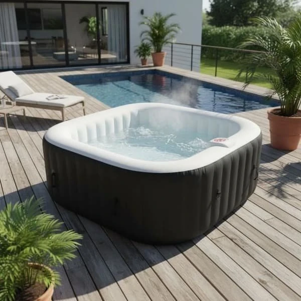SUN SPA 4-personer lamineret uppblåsbart spa 1,55 x 0,65 m