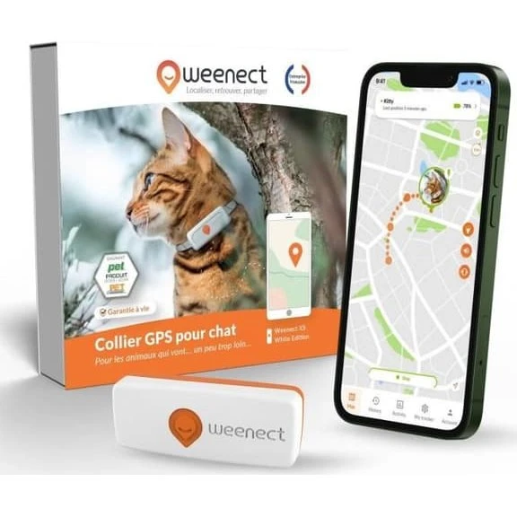 Weenect XS GPS-tracker til katte (hvid, 2023)