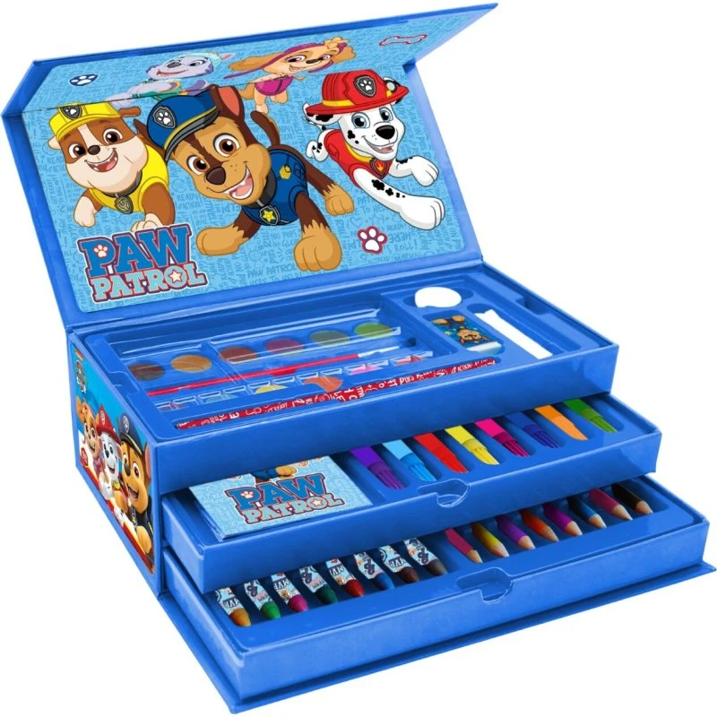 PAW PATROL Malekasse 52stk i papirværktøjskasse med håndtag