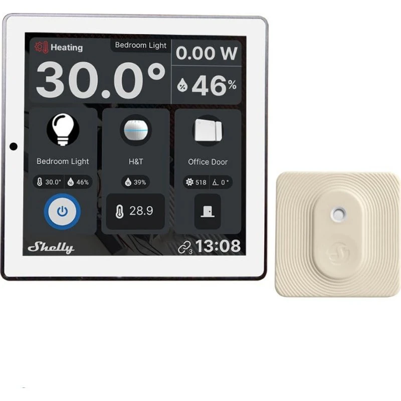 Shelly Wall Display 4" WiFi Touchskærm Hvid + BLU H&T Ivory