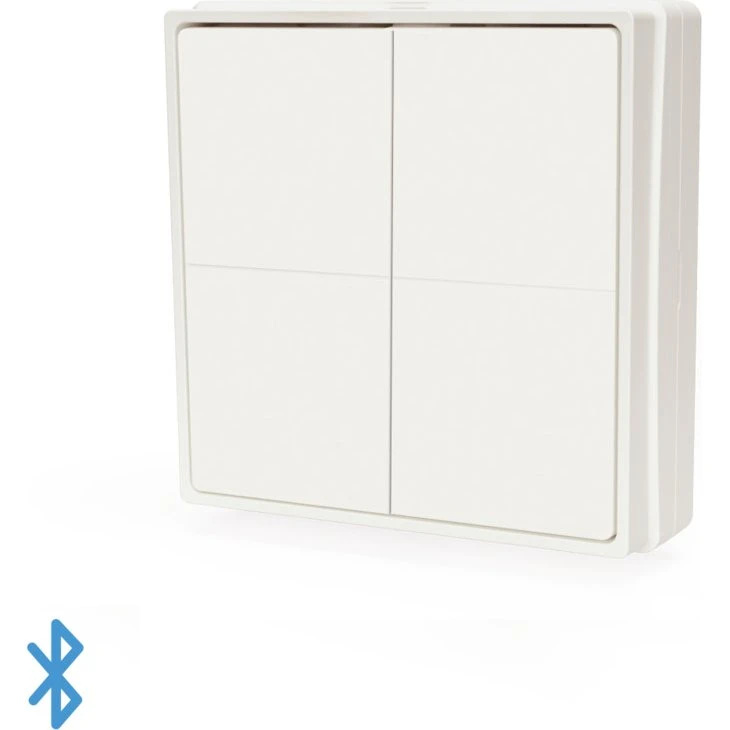 Shelly BLU Wall Switch 4, batteridrevet Bluetooth-vægkontakt med 4 knapper