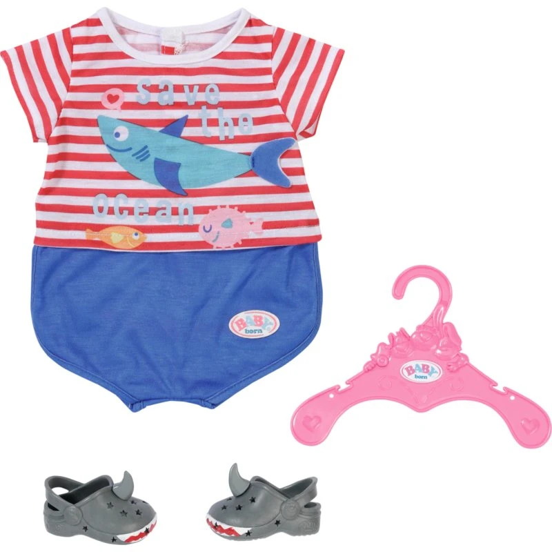 Baby Born Badepyjamas med sko, blå, 43 cm