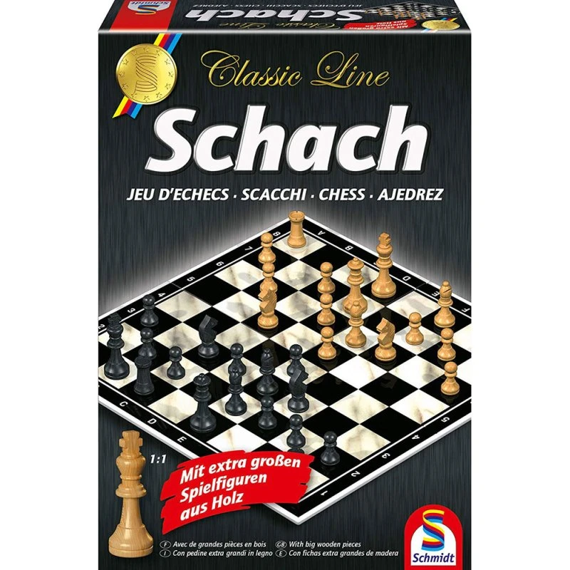 Schmidt Chess med Store Træfigurer 36cm