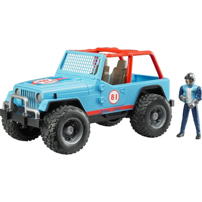 Bruder Jeep Cross Country Legetøjsracer med fører, blå