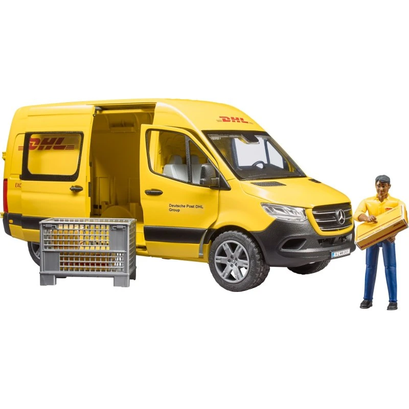 Bruder MB Sprinter DHL med Fører, 1:16, Gul