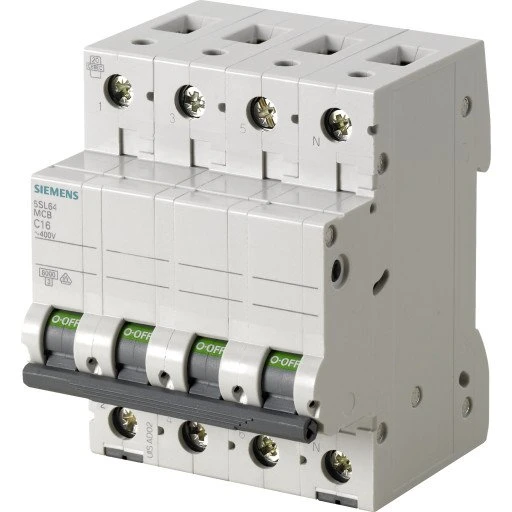 Siemens 32A 3P+N C Automatsikring 6kA grå