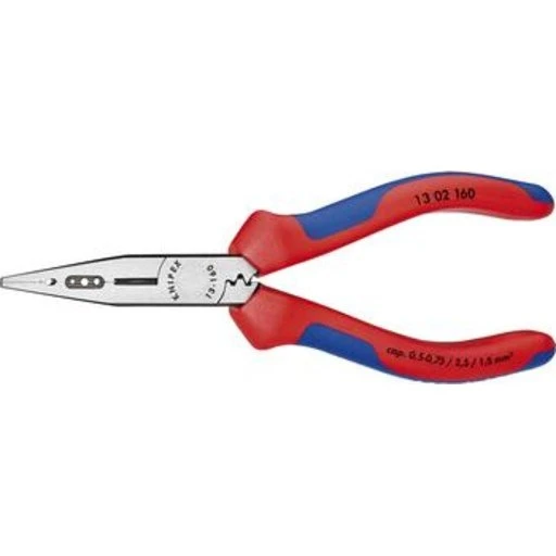 KNIPEX 13 02 160 Spids/Crimptang, 160 mm, rød/blå