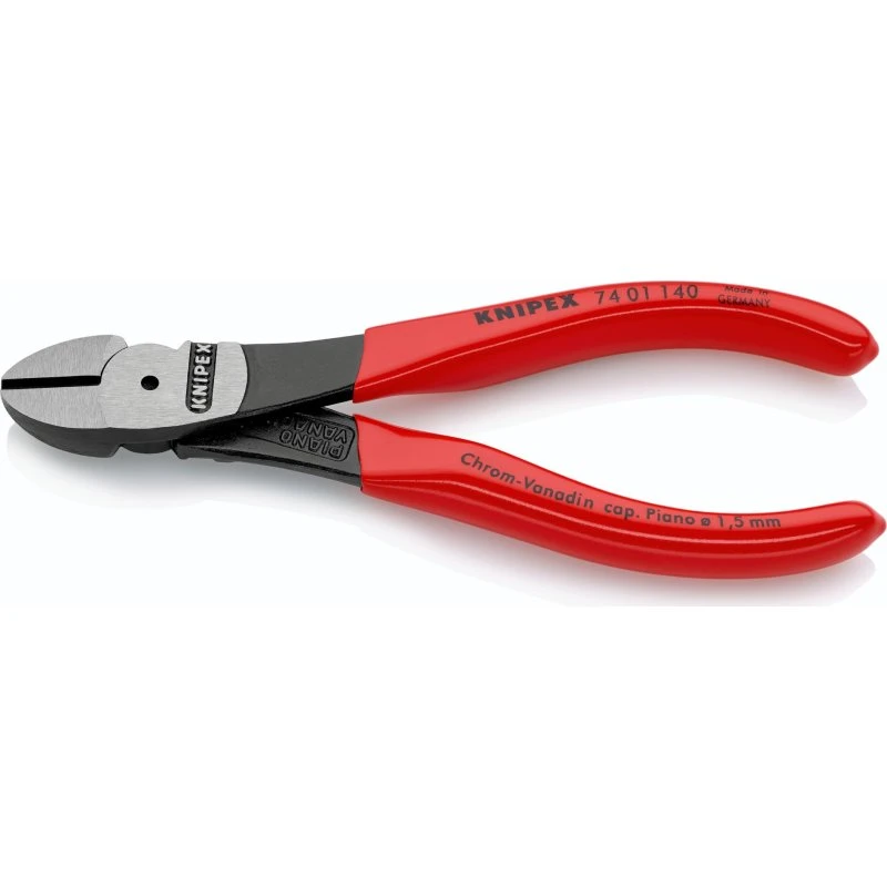 KNIPEX 74 01 140 SB Kraft-skævbider, 140 mm, sort atramenteret