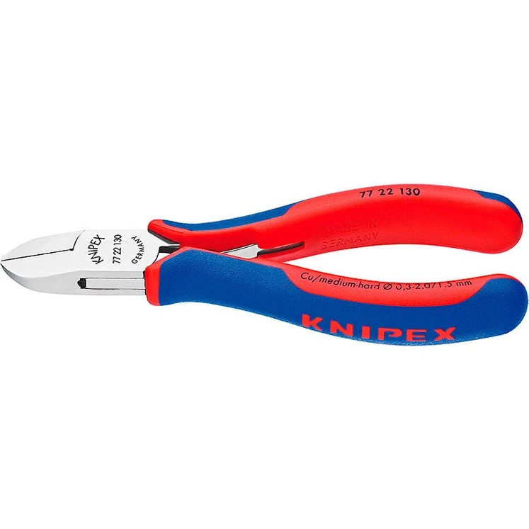 KNIPEX 77 02 130 Elektronik-skævbider 130 mm