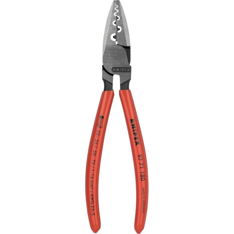 Knipex 97 71 180 Krympe- og afisoleringstang 180 mm, rød
