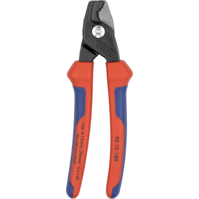 KNIPEX StepCut 160 mm Kabelsaks, 15 mm Skærediameter, Rød/Blå