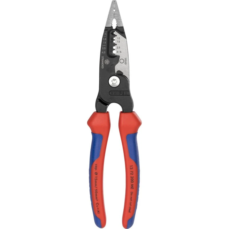 Knipex 13 72 200 ME Kabelstripper 200 mm, Rustfrit Stål, Sort/Blå/Rød