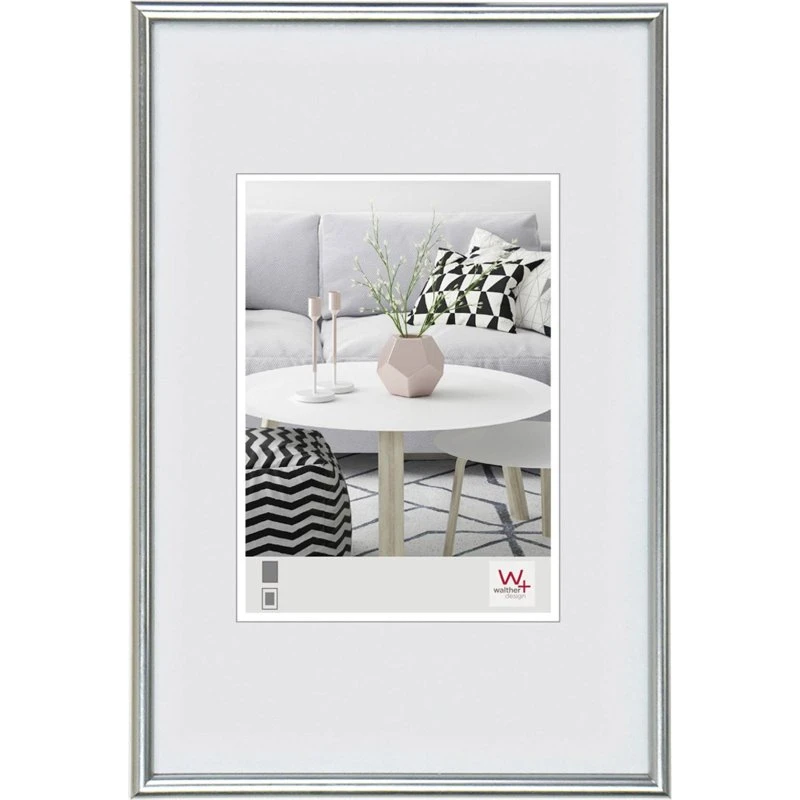 Walther Galeria KS040H 30x40 Silver Resin Billedramme med Passepartout